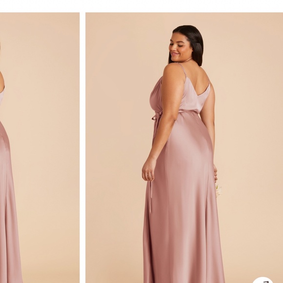 Birdy Grey Cindy Wrap Dress - English Rose Shiny Satin - Picture 2 of 8